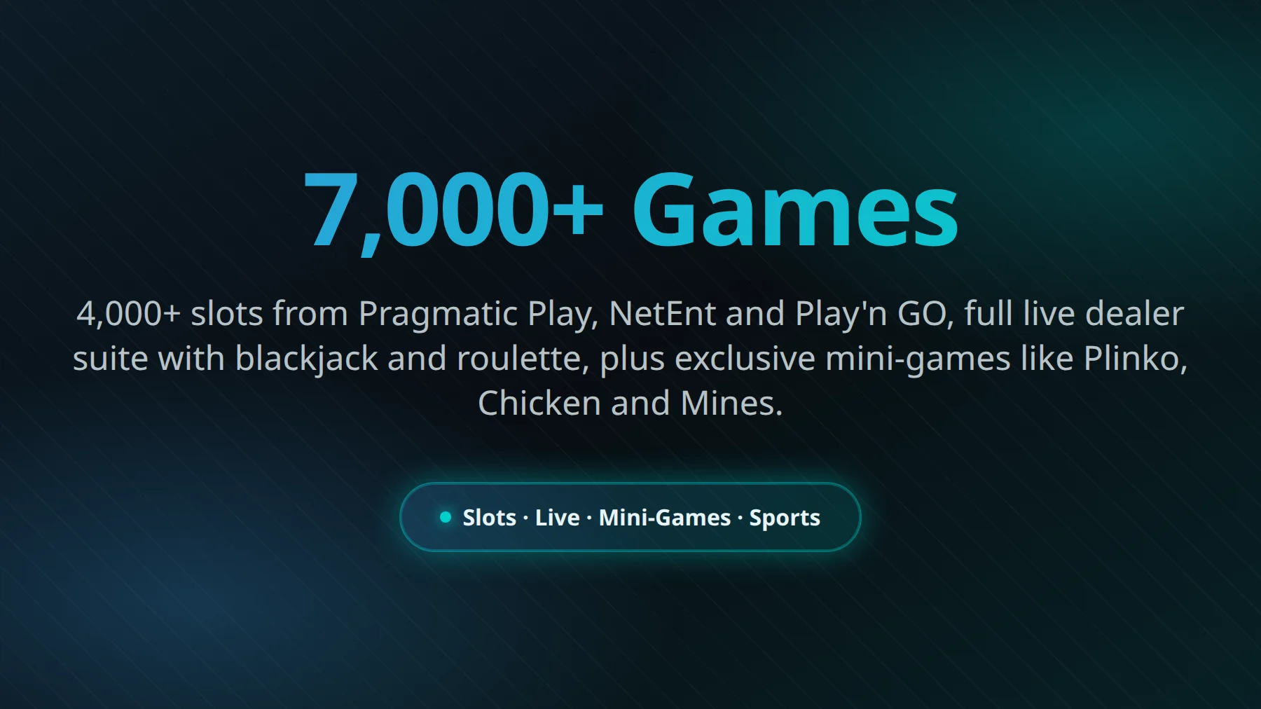 MyStake Casino games overview - slots, live casino tables and mini-games